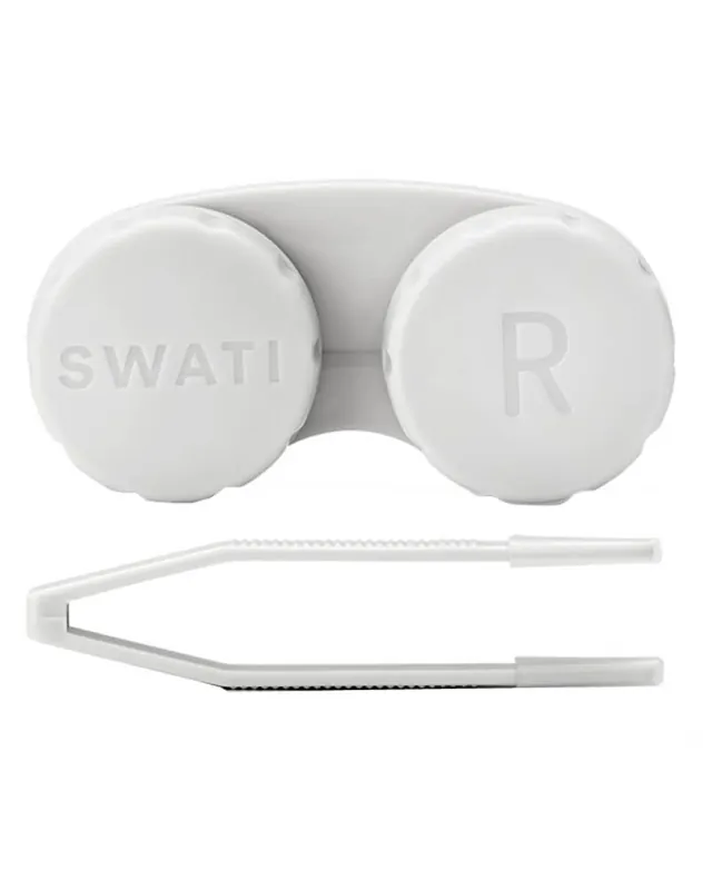 Billig SWATI Cosmetics Lens Case & Tweezer