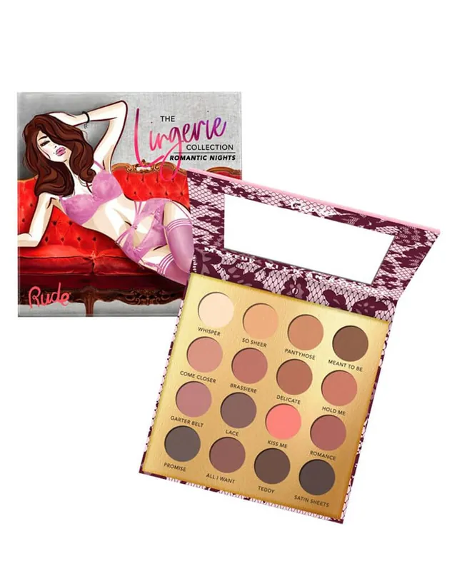 Neue Ware Rude Cosmetics Lingerie Collection 16 Matte Eyeshadow Palette Romantic Night