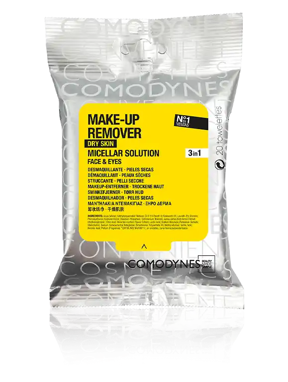Gratis Versand Comodynes Reinigungstücher Make-up Remover Dry Skin (20 Stück)