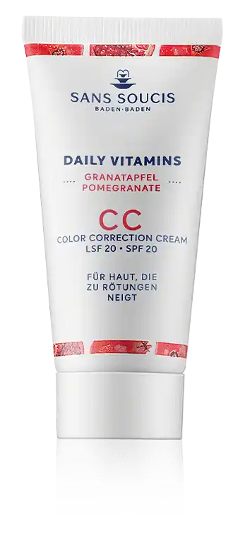 Sans Soucis Daily Vitamins Granatapfel CC Cream LSF 20 für Haut, die zu Rötungen neigt (30 ml) Nur Für Kurze Zeit
