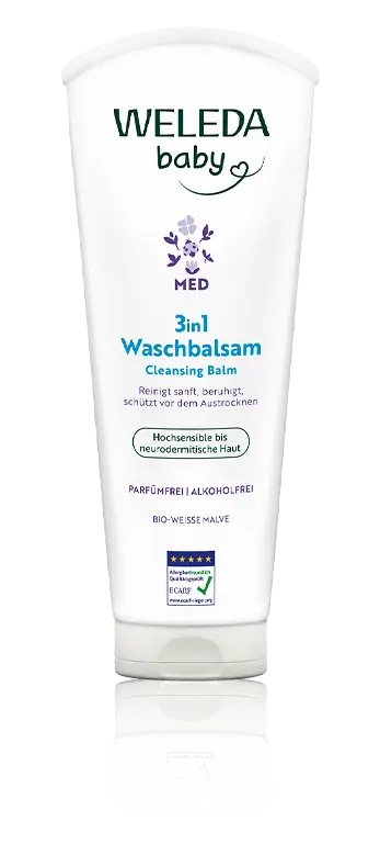 Weleda Baby Med 3in1 Baby Med 3in1 Waschbalsam Weiße Malve (200 ml) Echt