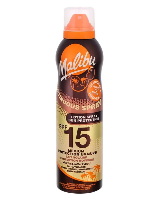 Malibu Continuous Sun Lotion Spray SPF 15 Neue Kollektion