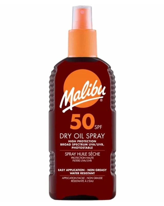 Malibu Dry Oil Sun Spray SPF 50 Kostenloser Rückversand