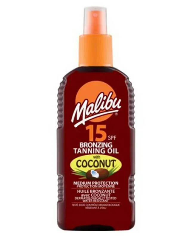 Malibu Bronzing Tanning Oil Spray Coconut SPF 15 Premium