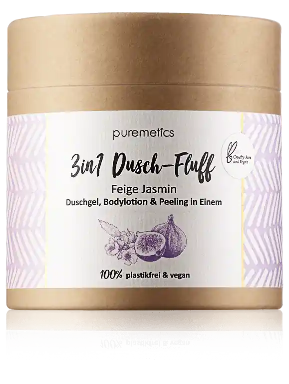 Jetzt Kaufen puremetics 3in1 Dusch-Fluff Feige Jasmin - Duschgel, Bodylotion & Peeling in Einem (250 g)