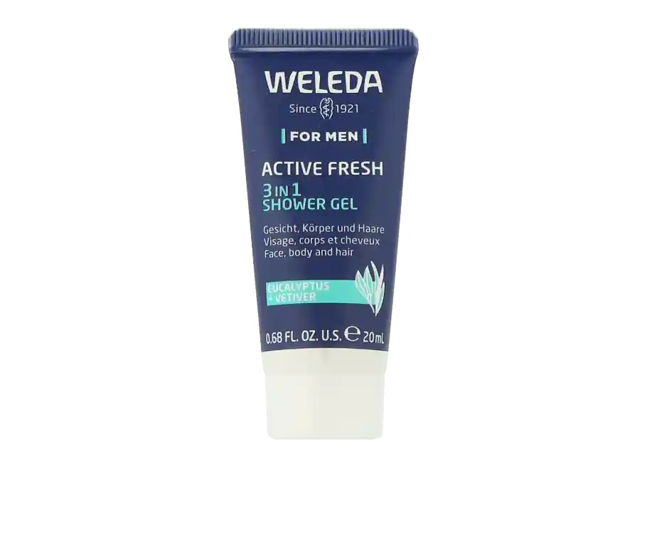 Weleda For Men Active Fresh 3 in 1 Shower Gel Travel Size (20 ml) Ab Werk