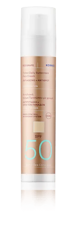 Korres Sun Care Red Grape Sunscreen Tinted Face Cream SPF 50 (50 ml) Nur Heute