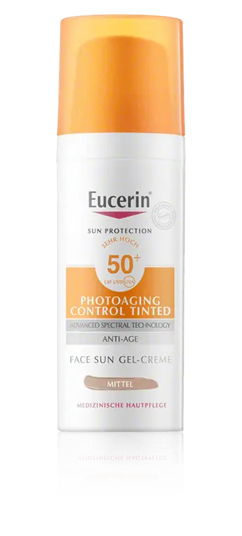Abverkauf Eucerin Sun Protection Photoaging Control Tinted Face Sun Gel-Creme LSF 50+ Mittel (50 ml)