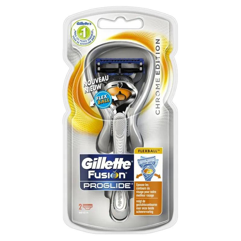Gillette Fusion Proglide Flexball Chrome Edition Razor M. 2 Blade Ab Werk