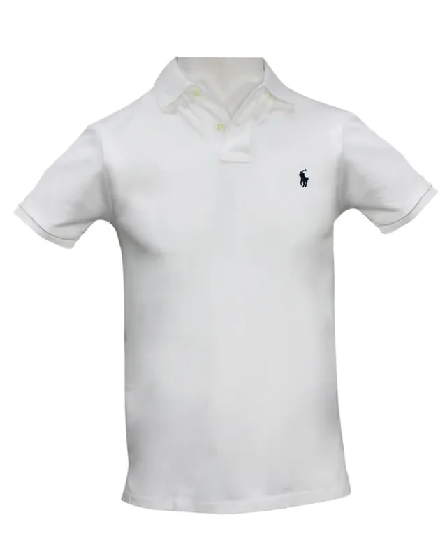 Ralph Lauren SS Slim Fit Polo PPC White Str S Schneller Versand
