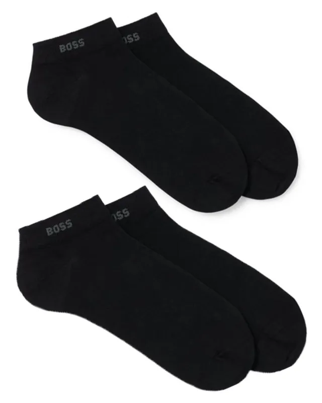 Hugo Boss Boss Hugo Boss 2-pack Shoeliner Finest Soft Cotton Black Str 39-42 Ab Werk