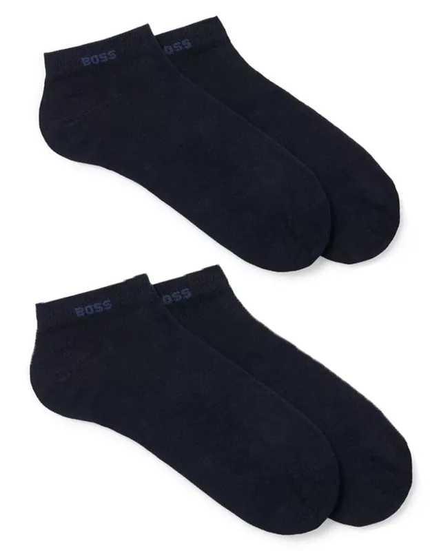 Hugo Boss Boss Hugo Boss 2-pack Shoeliner Finest Soft Cotton Navy Str 43-46 Rabatt