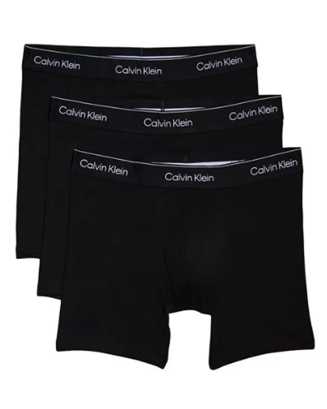 Neu Calvin Klein Extra-Soft Cotton Stretch Boxer Brief 3-Pak Sort Str. XL