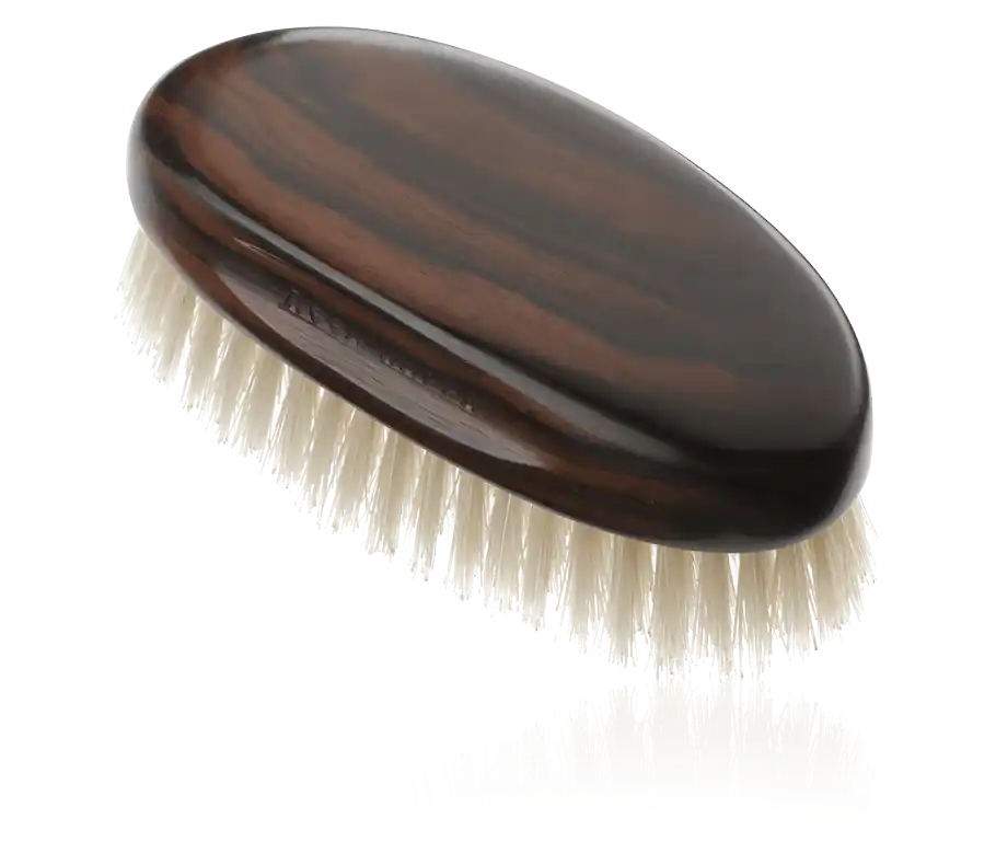 Acca Kappa Men's Grooming Military Style Hairbrush - Ebony Wood - White Natural Bristles Heißes Angebot