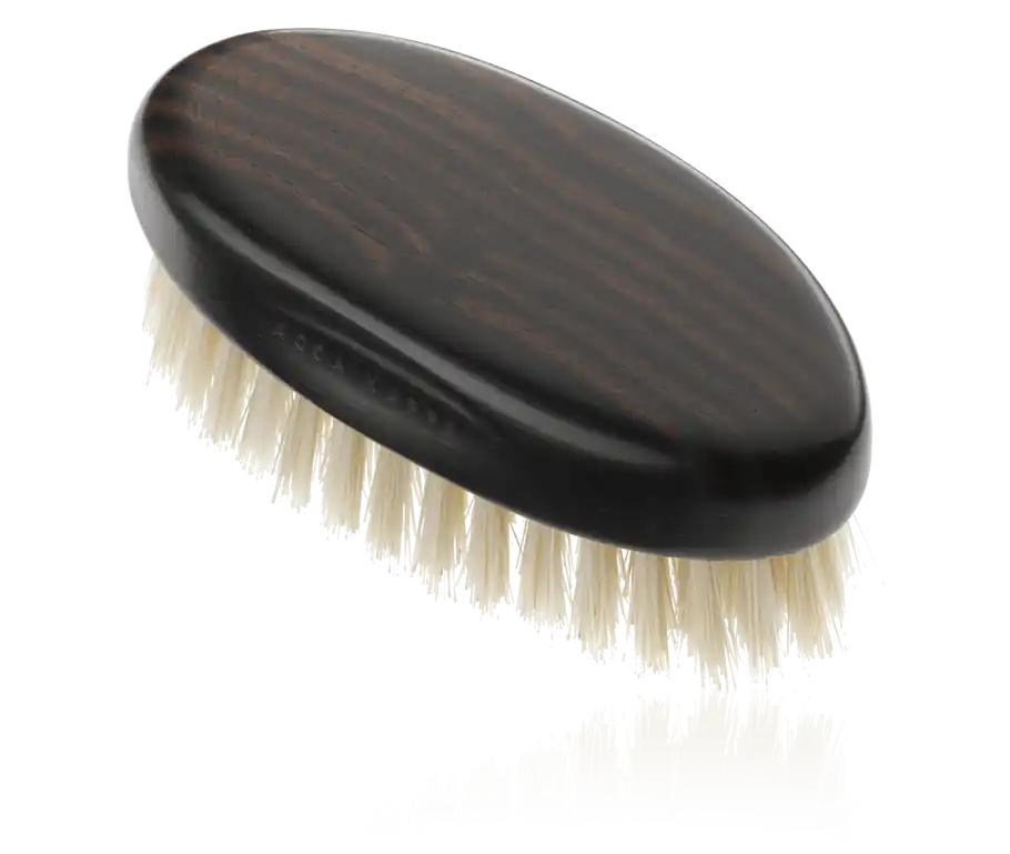 Acca Kappa Men's Grooming Military Style Hairbrush - Ebony Wood - White Natural Bristles - Travel Geld-Zurück-Garantie