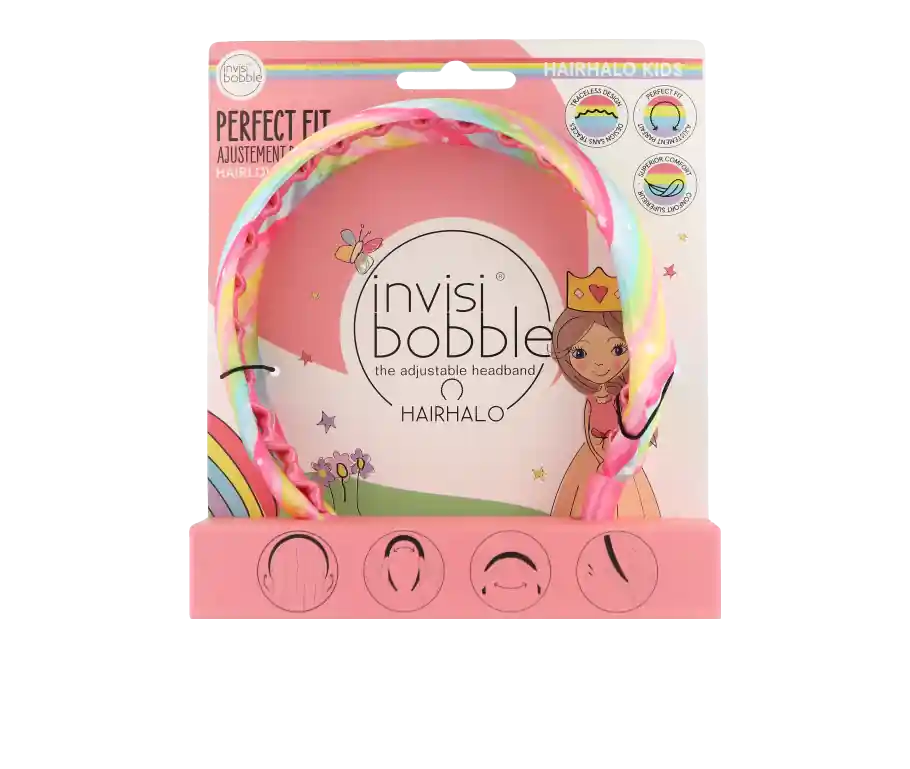 Zertifiziert Invisibobble Kids verstellbares Kopfband für Kinder Rainbow Crown