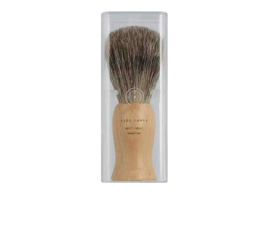 Acca Kappa Men's Grooming Shaving Brush - Beechwood Handle - Natural Bristles Rabatt