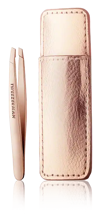 Preisknaller Tweezerman Pinzetten Mini Slant Tweezer & Case Rose Gold (2-teilig)