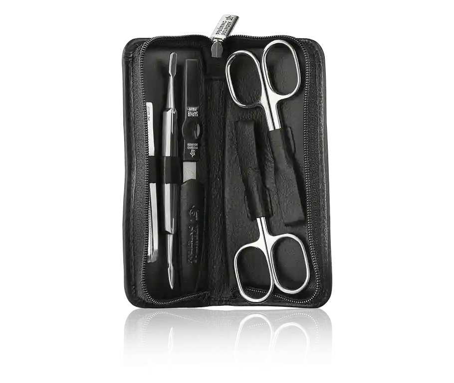 Meistverkauft Pfeilring Manicure-Sets Manicure-Etui, Nappaleder, schwarz (5-teilig)