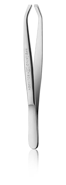Pfeilring Pinzetten Augenbrauenpinzette gekröpft, vernickelt 9 cm Weltweiter Versand