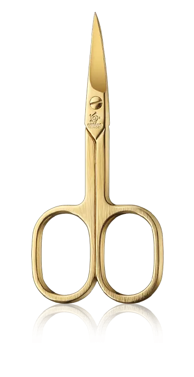 Pfeilring Scheren Nagelschere, gebogen, strichmattiert, vergoldet (9 cm) Beliebt