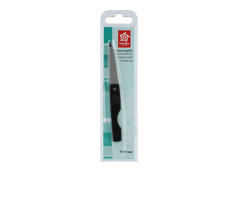 Handgefertigt Pfeilring Nagelfeilen Saphir-Taschennagelfeile schwarz (11,5 cm)