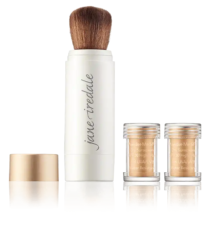 Jane Iredale Powder-Me SPF Refillable Brush + 2 Refills Golden (1 Stück + 2x2,5 g) Nur Heute