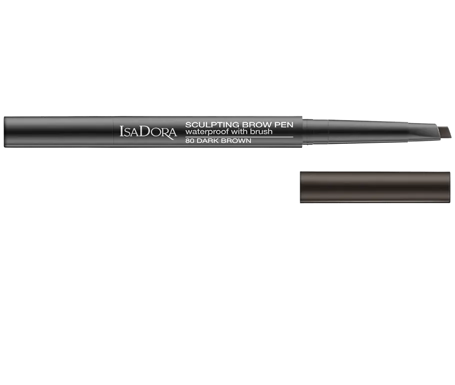 Kostenloser Rückversand IsaDora Sculpting Brow Pen Waterproof with Brush 80 Dark Brown (0,2 g)