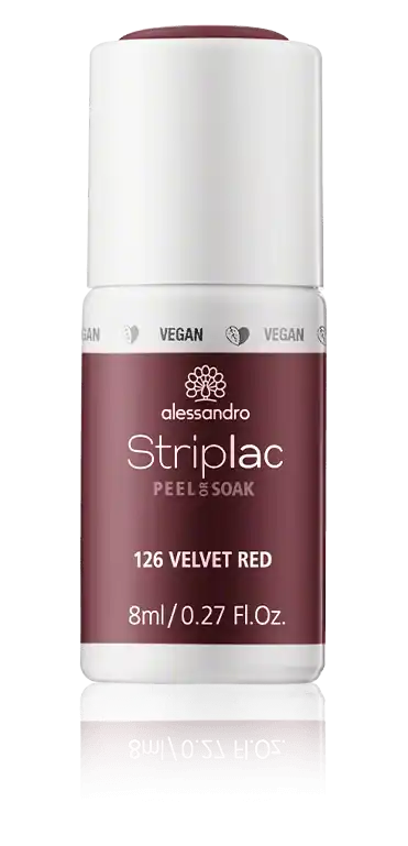 Alessandro Striplac Peel or Soak 126 Velvet Red (8 ml) Solange Der Vorrat Reicht