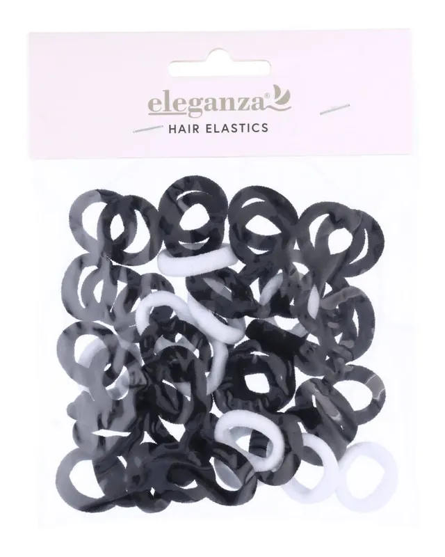 Neue Ware Eleganza Hårelastikker Sort Og Hvid (mini)