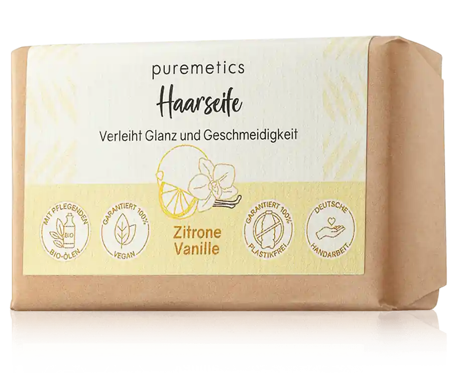 Expressversand puremetics Natur-Seifen Haarseife Zitrone Vanille (75 g)