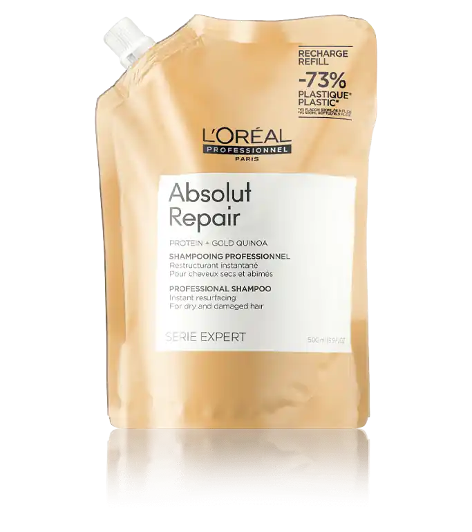 Premium L'Oréal Professionnel Serie Expert Absolut Repair Professional Shampoo Protein + Gold Quinoa Refill (500 ml)